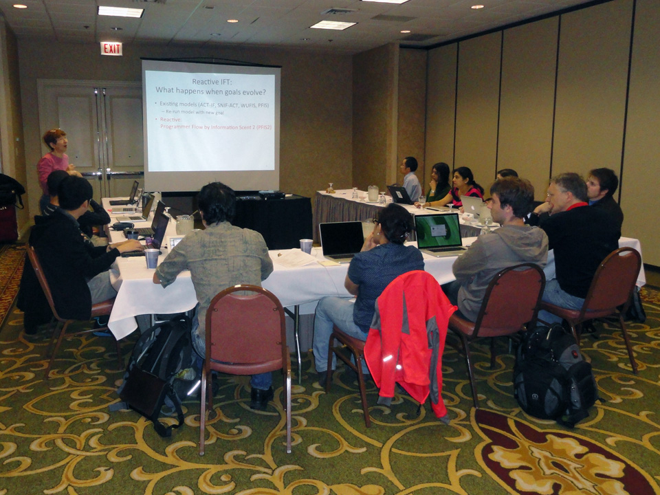 Margaret Burnett presents at the project kickoff meeting.